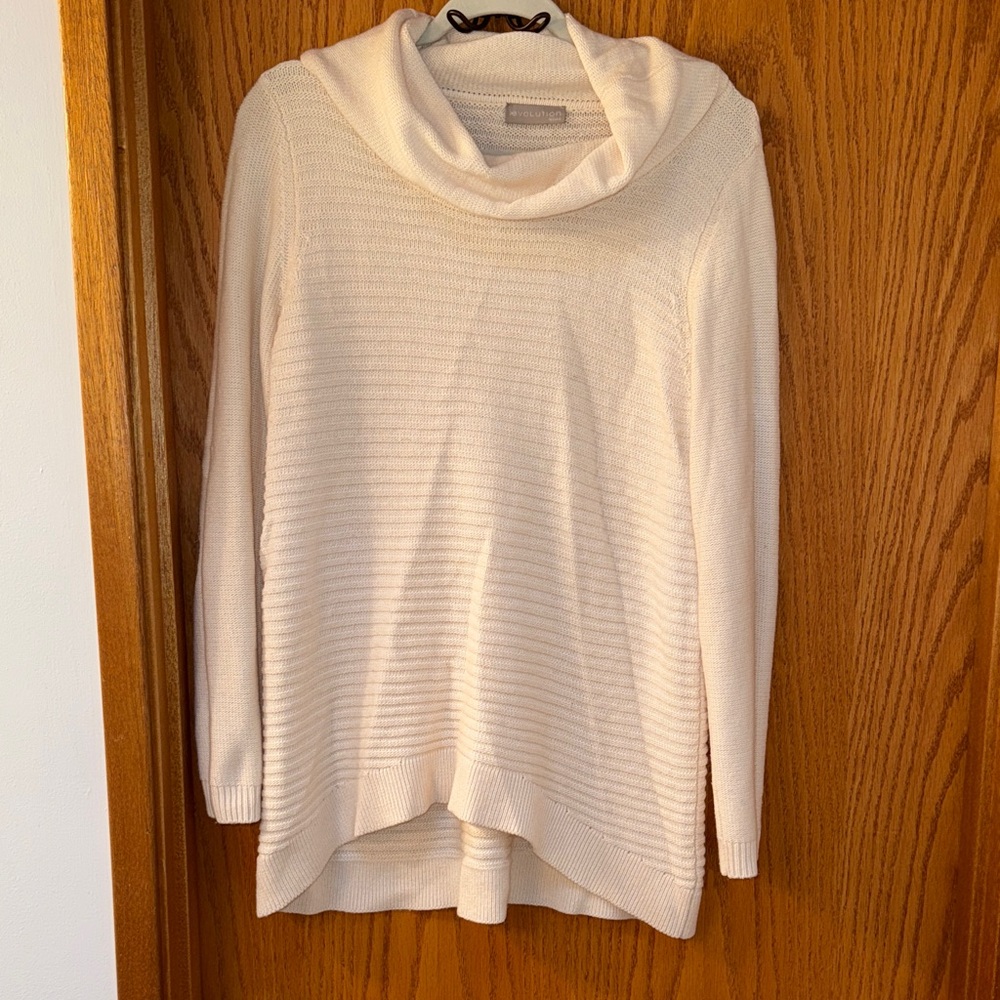 Chic Cream Cowl Neck Sweater